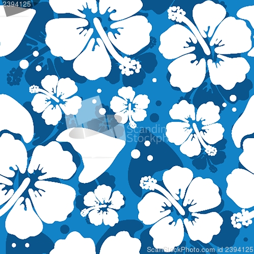 Image of Seamless pattern with hawaiian hibiscus flower