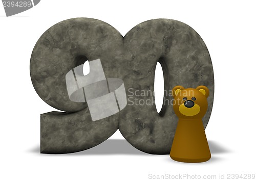 Image of stone number and bear