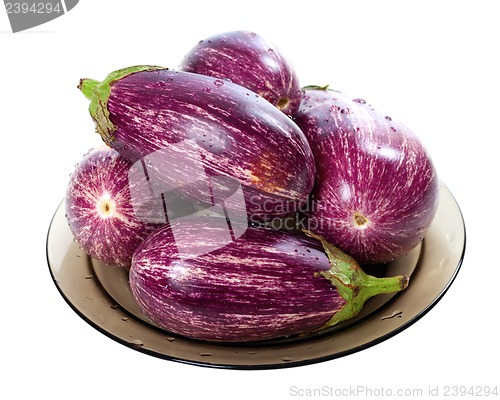 Image of Eggplants on round plate