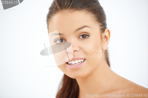 Image of Close up portrait of brunette girl