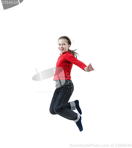 Image of Happy baby girl jumping