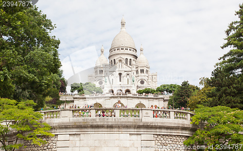 Image of PARIS, FRANCE - JULY 28: Sacre Coeur Basilica in summer day. Lar