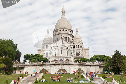 Image of PARIS, FRANCE - JULY 28: Sacre Coeur Basilica in summer day. Lar