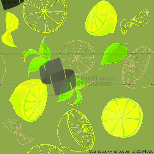 Image of Lemon seamless background. 