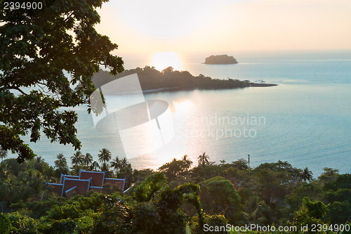 Image of sunset view of the sea