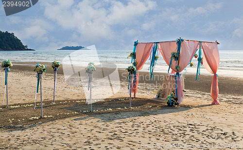 Image of Flower decoration at the beach wedding