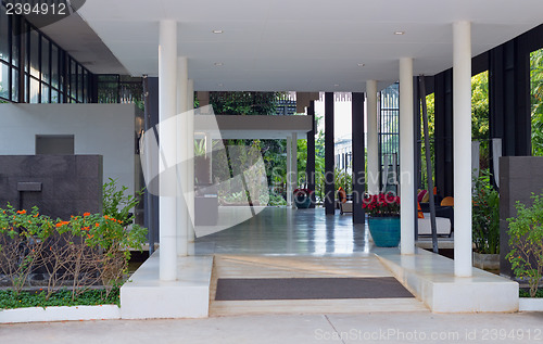 Image of tropical hotel lobby on the island, Thailand