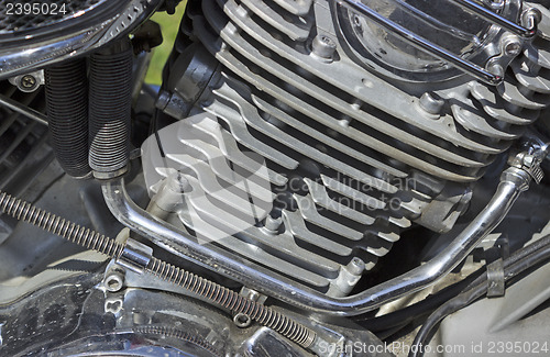 Image of Detail of the motorcycle engine