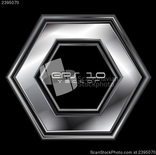 Image of Abstract silver hexagon shape