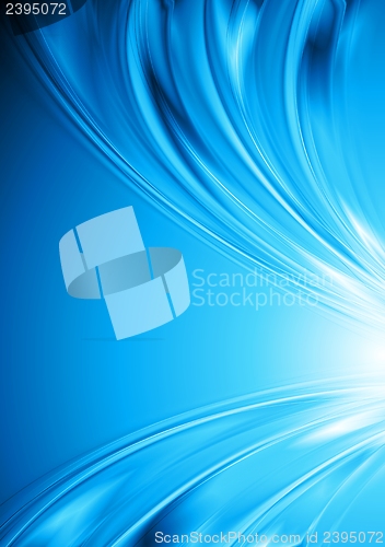 Image of Bright blue vector wavy design