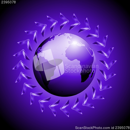 Image of Vector design with arrows and globe