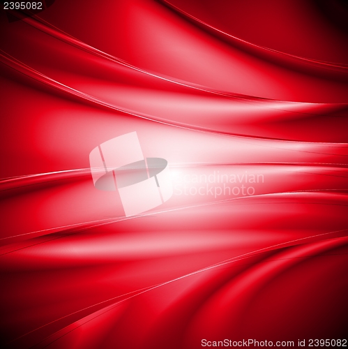 Image of Abstract waves red background