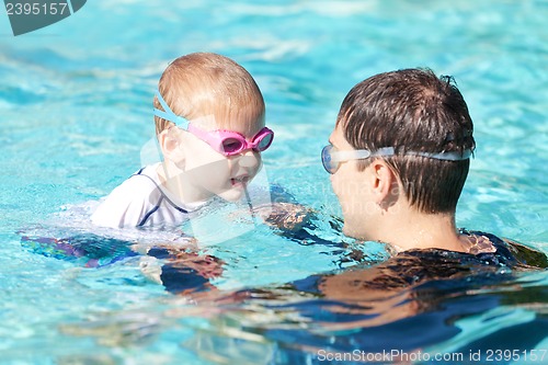 Image of family in the swimming pool