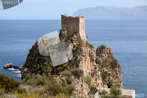 Image of old tower of Scopello, Sicily, Italy