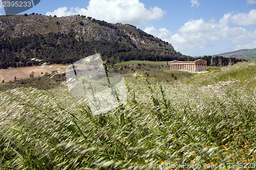 Image of scenic landscape with ancient Roman temple