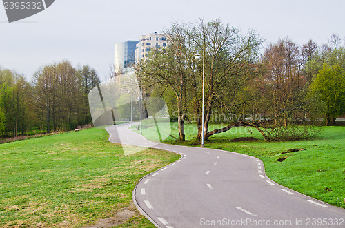 Image of Deserted twisting foot path early in the morning