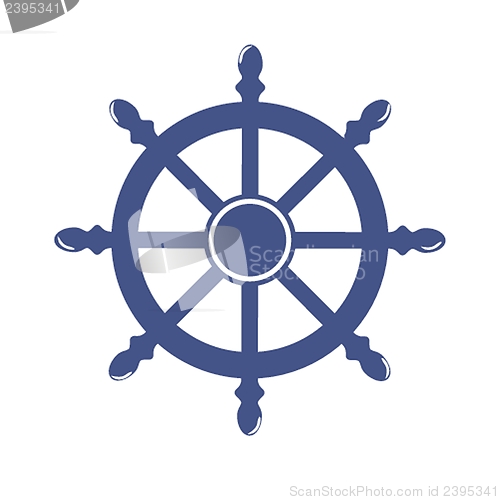 Image of Ship Wheel Banner isolated on white background. Vector Illustration