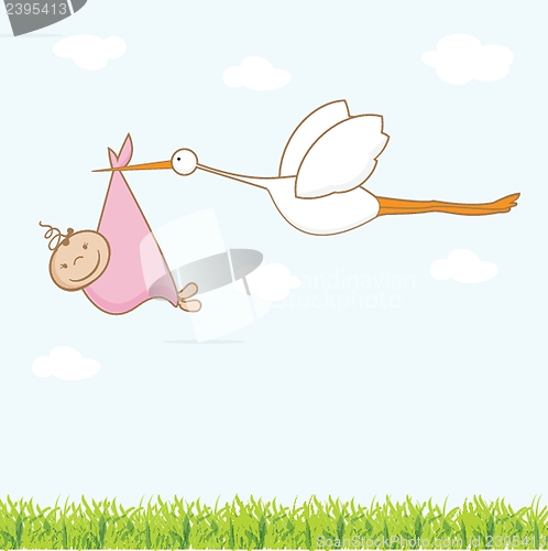 Image of Stork bring baby girl