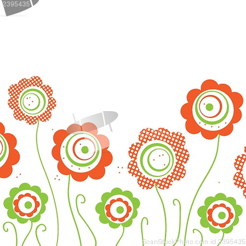 Image of Vintage card with hand drawn flowers