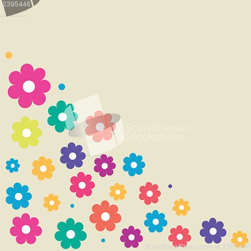 Image of Vintage card with hand drawn flowers