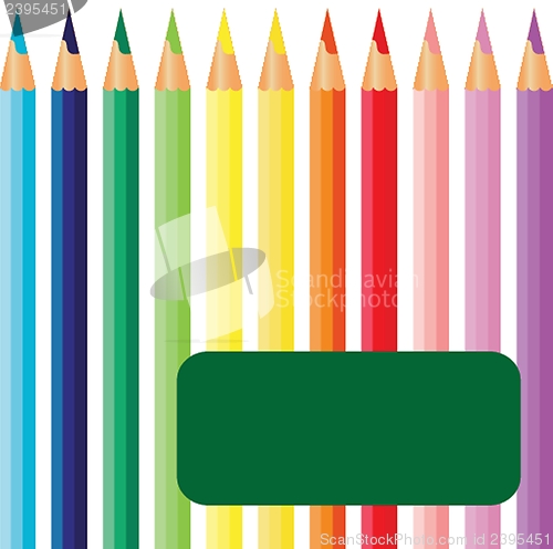 Image of Colored Crayons, vector illustration