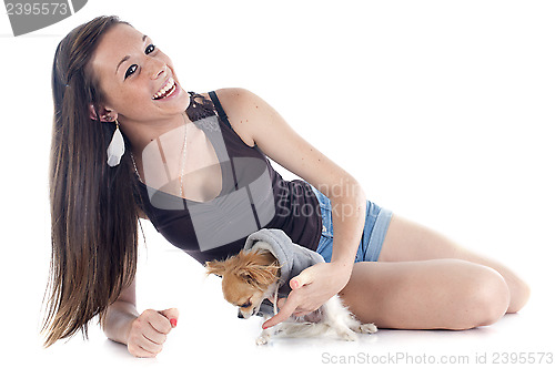 Image of girl and chihuahua