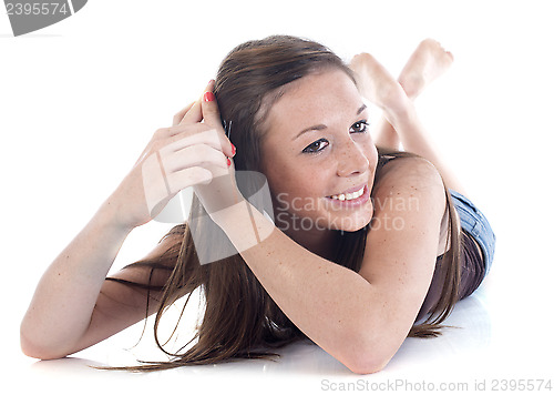 Image of woman and hair slide