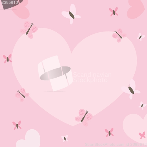 Image of Floral card with butterflies