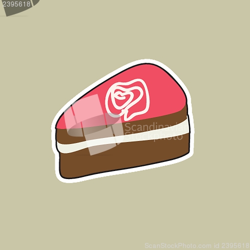 Image of Cute vector background with small cupcake