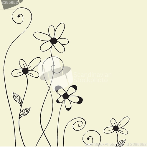 Image of Vintage vector frame on floral background