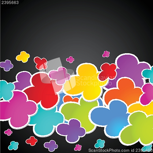 Image of Vintage vector frame on floral background