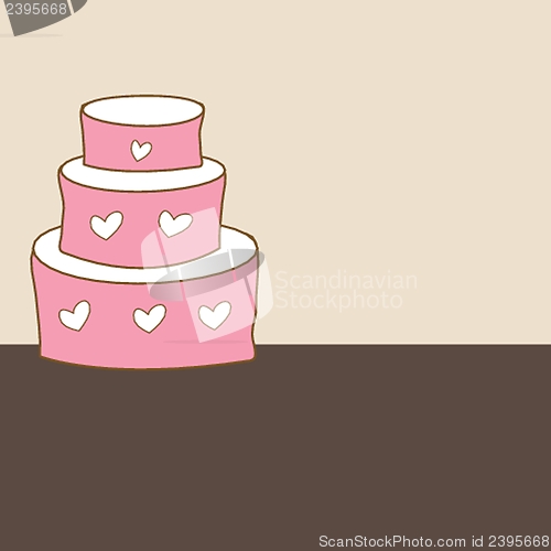 Image of Cute vector background with small cupcake