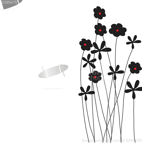 Image of Vintage vector frame on floral background