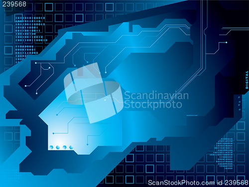 Image of electric circuit blue