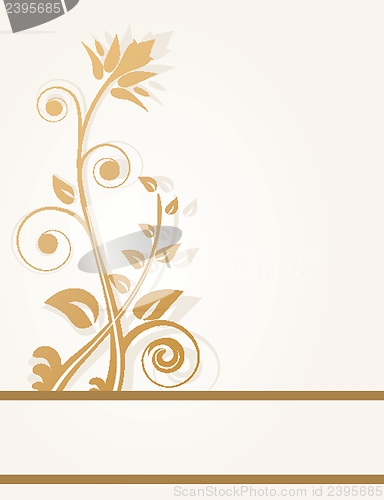 Image of Vintage vector frame on floral background