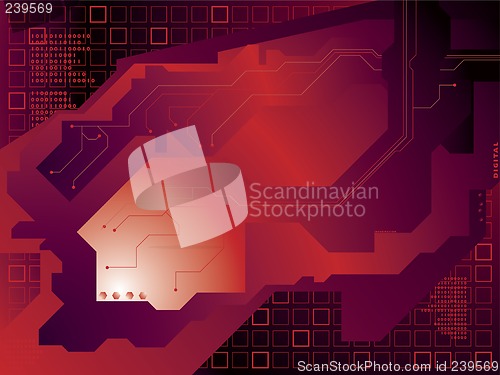 Image of electric circuit red