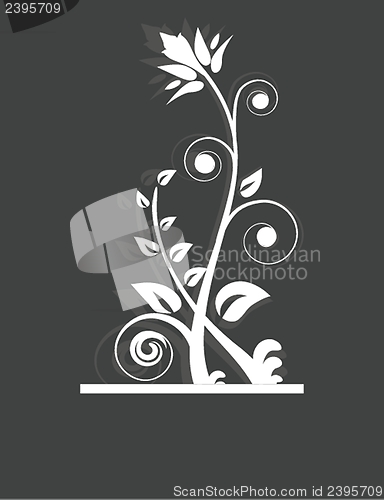 Image of Vintage vector frame on floral background