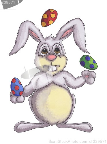 Image of bunny juggling easter eggs