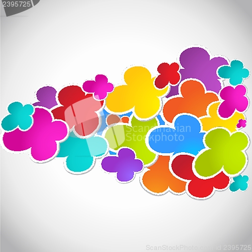 Image of Vintage vector frame on floral background