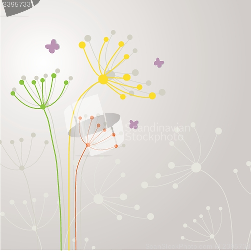 Image of Floral card with butterflies