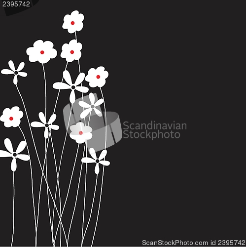 Image of Vintage vector frame on floral background