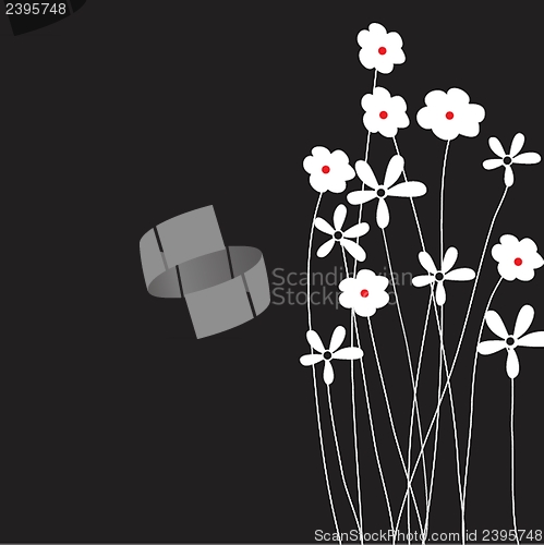 Image of Vintage vector frame on floral background
