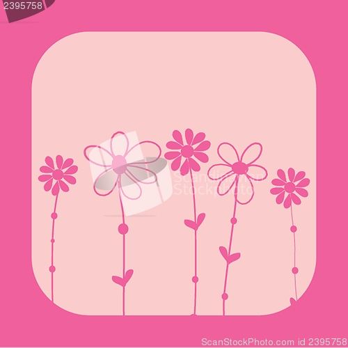Image of Vintage vector frame on floral background