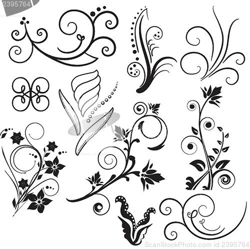 Image of Vector set of vintage design elements