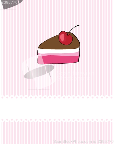 Image of Cute vector background with small cupcake