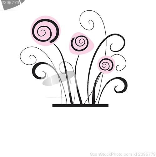 Image of Vintage vector frame on floral background