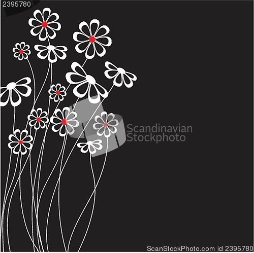 Image of Vintage vector frame on floral background