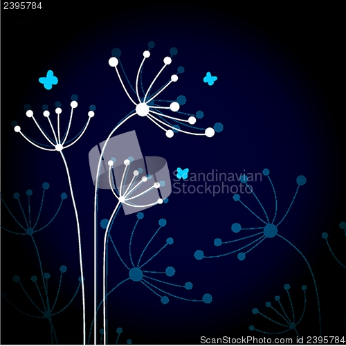 Image of Floral card with butterflies