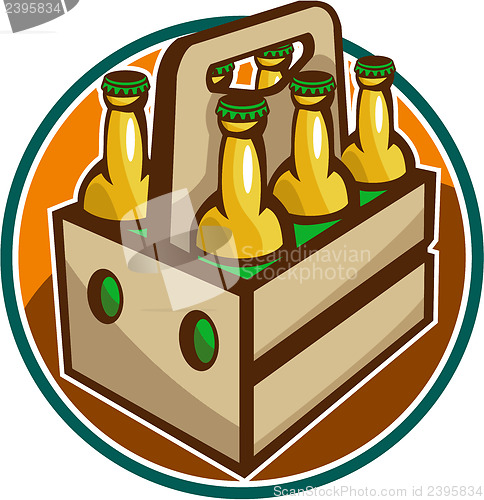 Image of Beer Bottle 6 Pack Retro