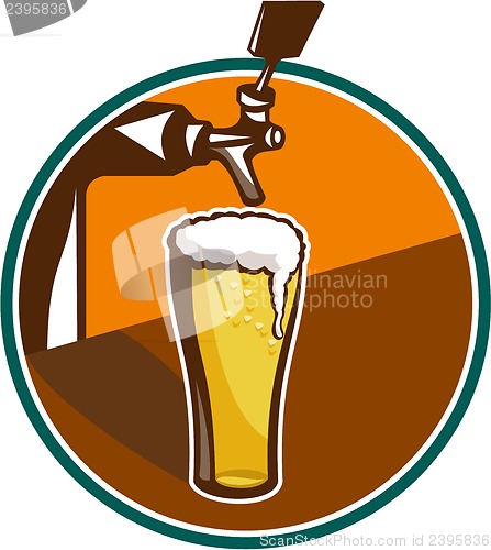 Image of Beer Pint Glass Tap Retro